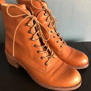 Madewell Patti Leather Lace-Up Boots Size 9